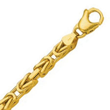 
3.5 mm Square Byzantine Link in 14k Yellow Gold
