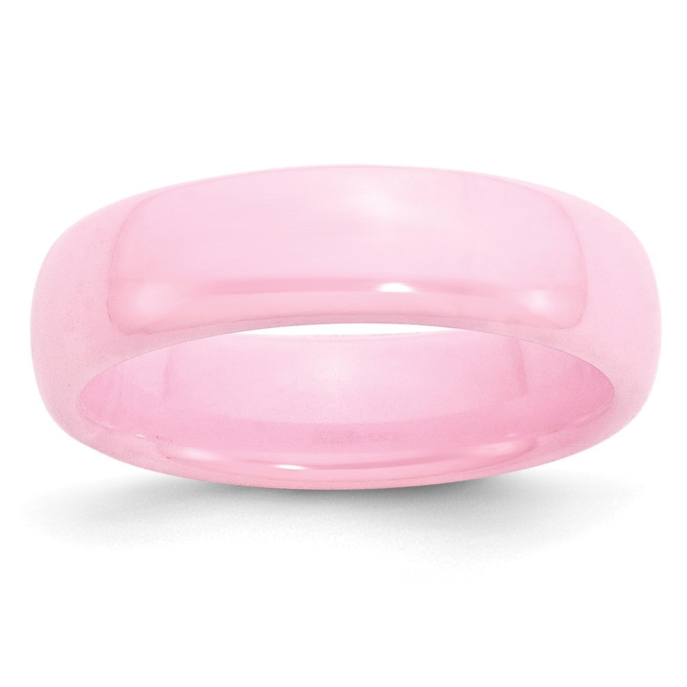 
Ceramic Pink 6mm Polished Band Ring - Size 9
