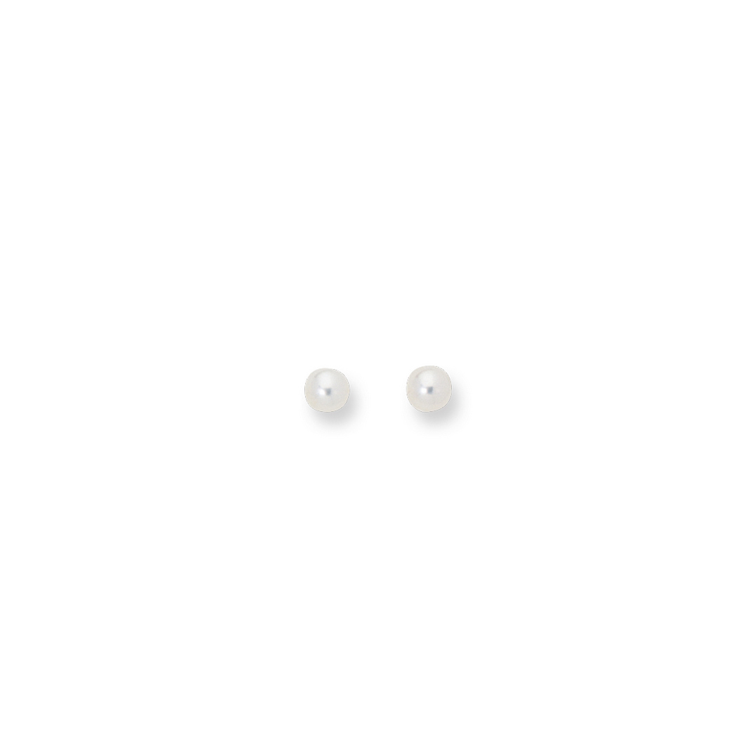 
14k Yellow Gold Shiny 5.0mm White Cultured Pearl Post Earrings
