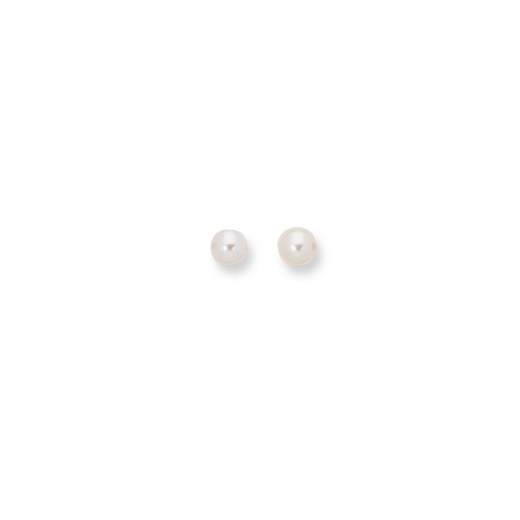 
14k Yellow Gold Shiny 7.0mm White Cultured Pearl Post Earrings
