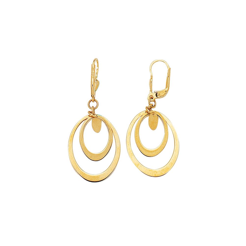 
14k Yellow Gold Fancy Oval Drop Earrings
