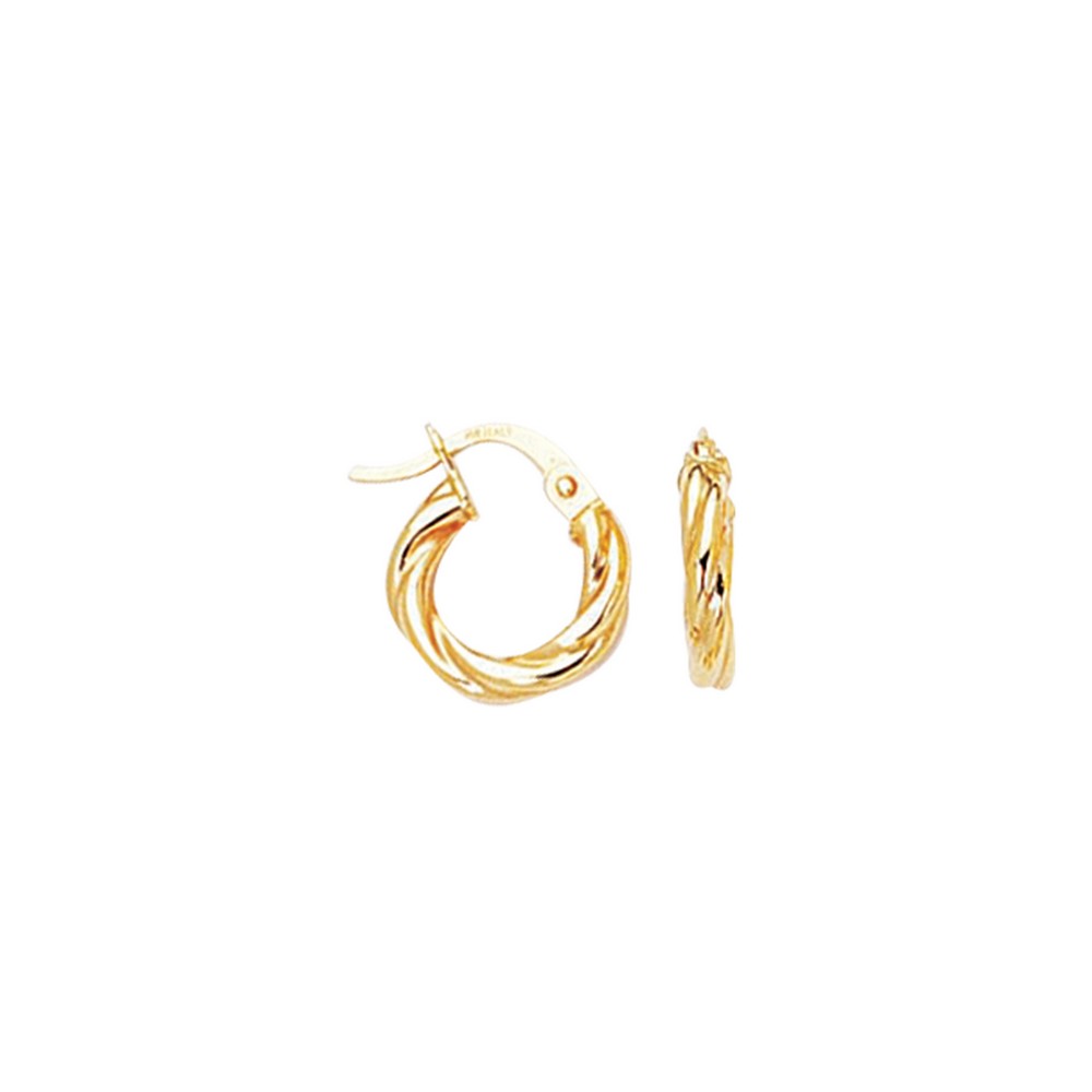 
14k Yellow Gold Swirl Hoop Childrens Earrings
