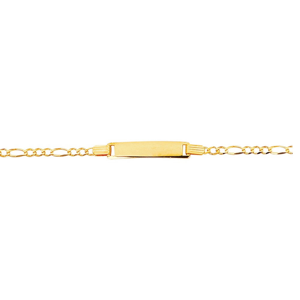 
14k Yellow Gold 6 Inch Shiny Classic Figaro ID Bracelet With Lobster Clasp
