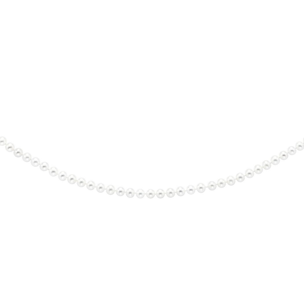 
14k Yellow Gold 6.5-7.0mm White Pearl Necklace With Fish Clasp - 16 Inch
