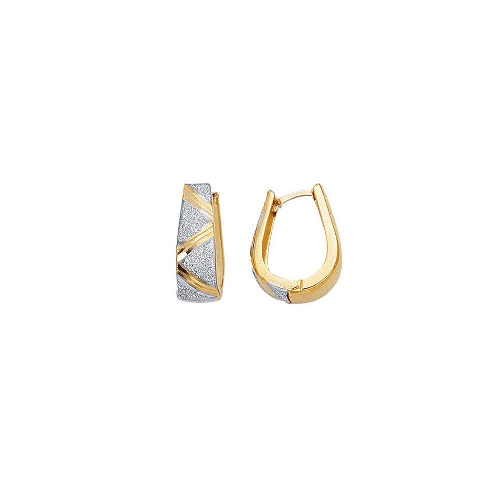 
14k Two-Tone Gold Hinged Earrings
