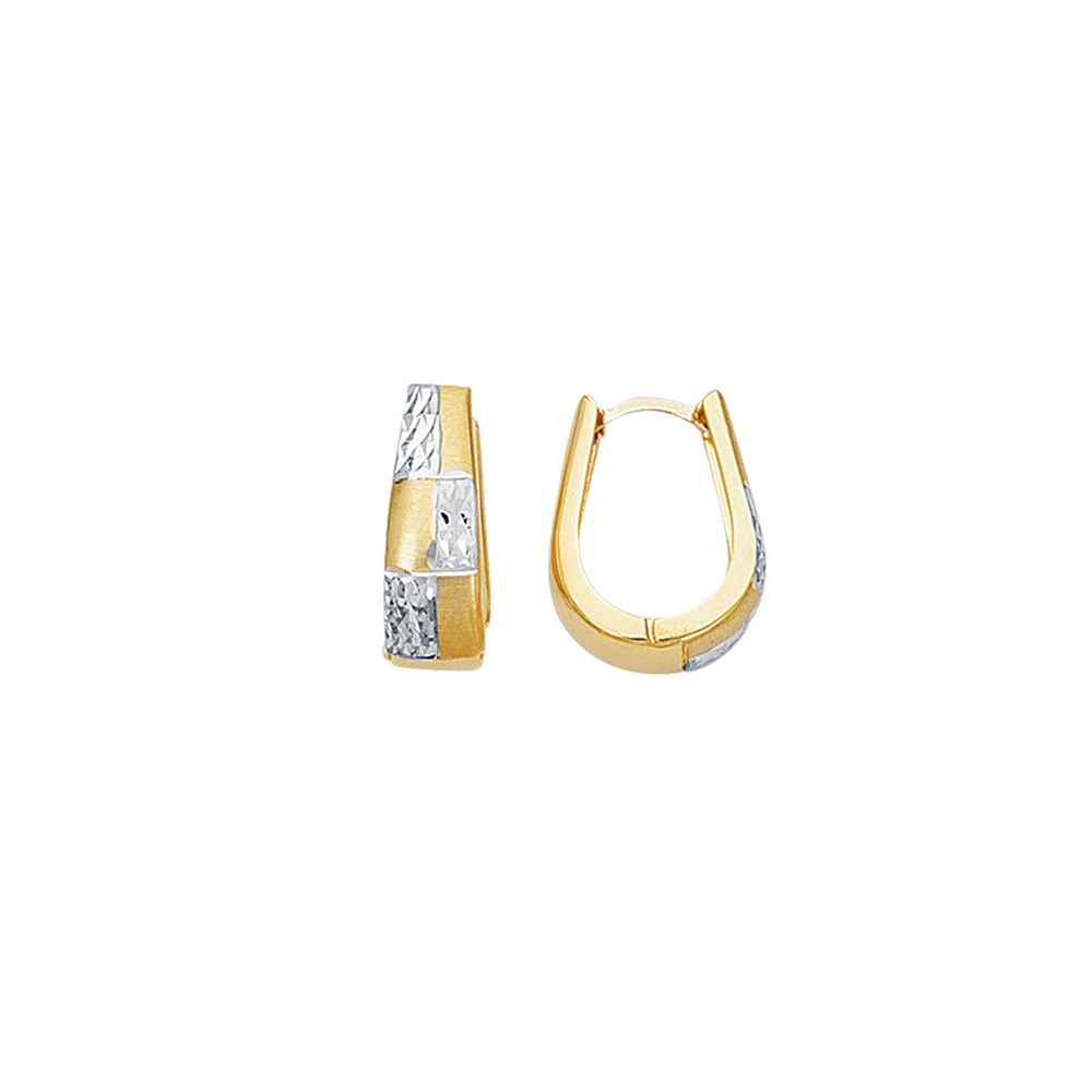 
14k Two-Tone Gold Hinged Earrings
