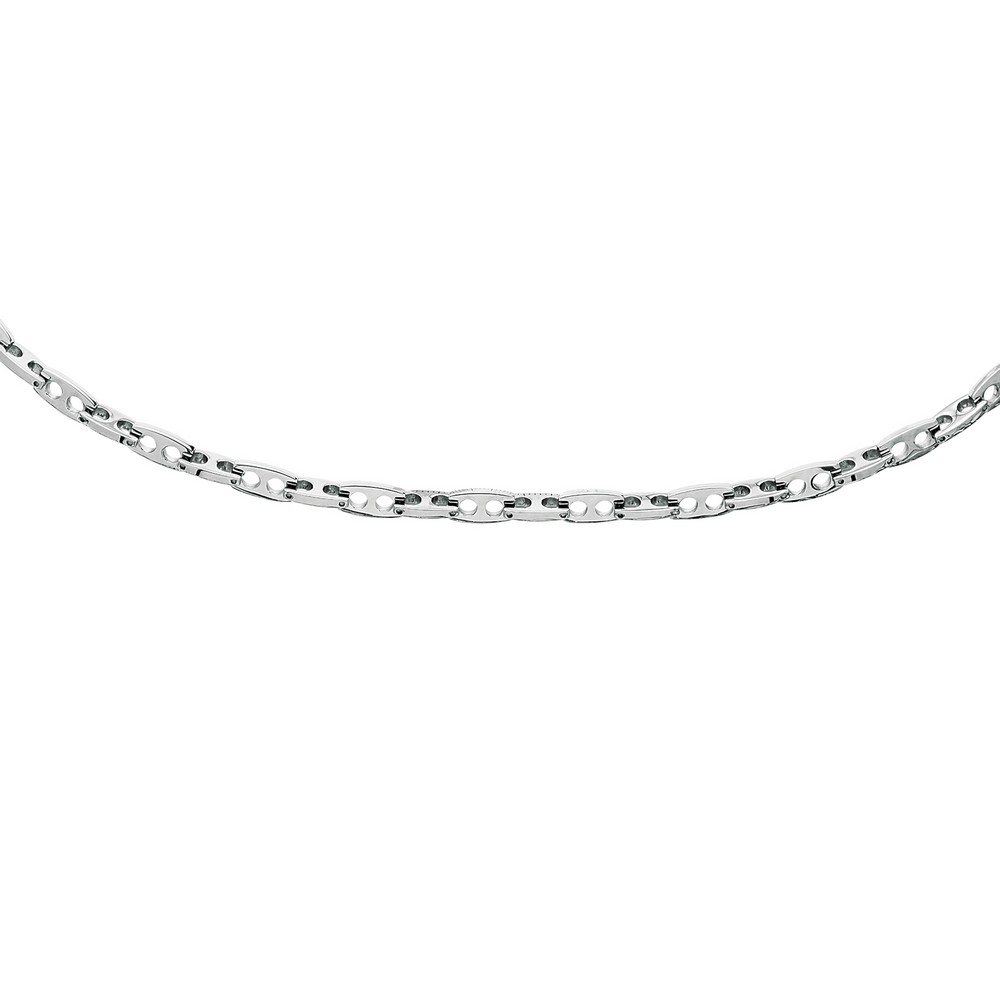 
Stainless Steel Shiny Fancy Joseph Tyler Collection Chain With Pear Shape Clasp Necklace - 22 Inch
