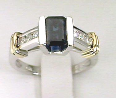 
Two-tone Sapphire & Diamond Ring
