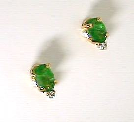 
Elegant Emerald & Diamond Stud Earrings 
