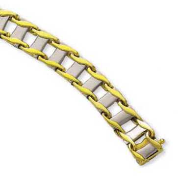 
Two-tone Men's Hand-made Link Bracelet
