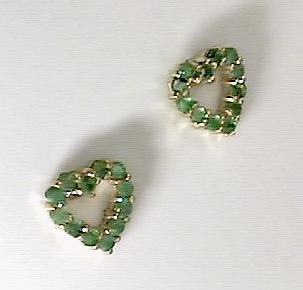 
Elegant Emerald Heart Shaped Earrings
