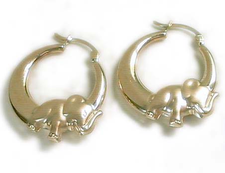 
Adorable Satin Elephant Hoop Earrings
