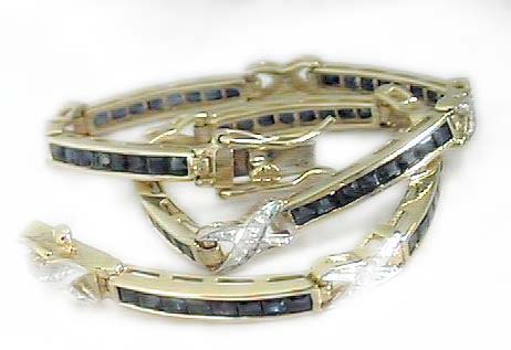
Princess-cut Sapphire & Diamond Bracelet
