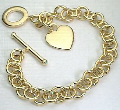
Bold Rolo Bracelet With Engraveable Heart Shaped
