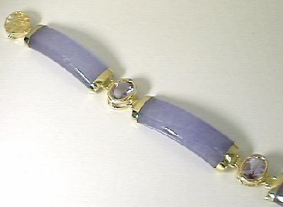 
Lavender Jade & Amethyst Segment Bracele
