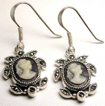 
Marcasite Cameo Antique Frenchwires
