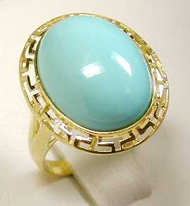 
Greek Key Turquoise Ring
