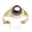 
Cultured Black Pearl & Diamond Ring
