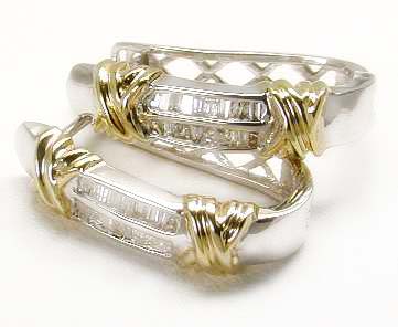 
Two-tone Baguette Diamond Earrings
