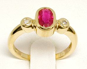 
Ruby & Diamond Bezel-set Ring
