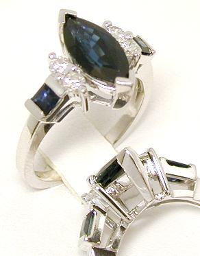 
Sapphire Marquis & Diamond Ring
