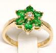 
Oval Emerald & Diamond Flower Ring
