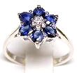 
Oval Sapphire & Diamond Flower Ring
