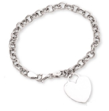
WG Petite Rolo Bracelet w/ Heart Shaped Charm
