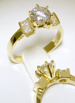 
Round & Princess CZ Engagement Ring
