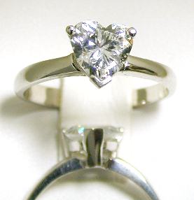 
Heart-shaped CZ Solitaire Ring
