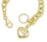 
Rolo Bracelet w/ Floating Diamond Heart Shaped

