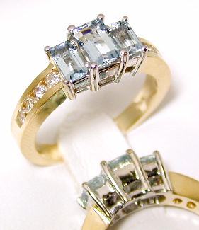 
Two-tone Aquamarine & Diamond Ring
