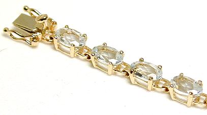 
Oval Aquamarine Line Bracelet
