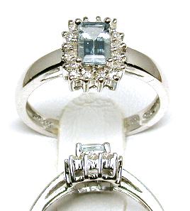 
Emerald-cut Aquamarine & Diamond Ring
