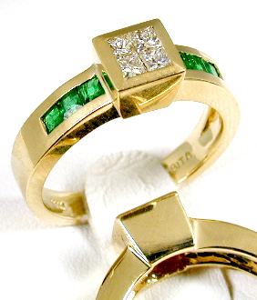 
Princess Emerald & Princess Diamond Ring

