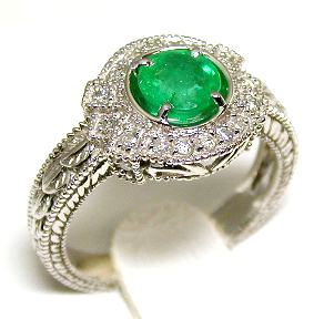 
Antique Emerald & Diamond Engagement Rg
