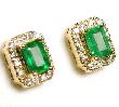
Emerald-cut Emerald & Diamond Earrings
