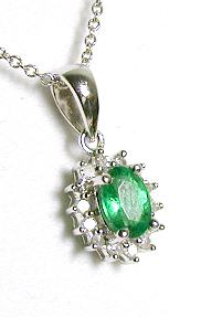 
WG Emerald & Diamond Traditional Pendant
