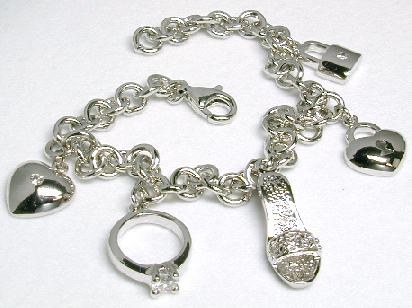 
Love Theme CZ Charm Bracelet
