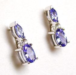 
Oval and Marquise Tanzanite and Diamond Earrings
