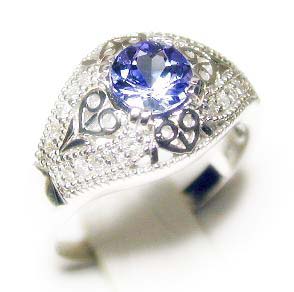 
Antique style Tanzanite & Diamond Ring
