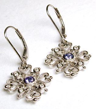 
Tanzanite & Diamond Snowflake Earrings
