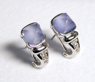 
Blue Chalcedony & Diamond Earrings
