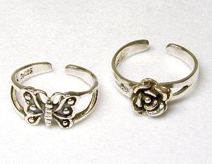 
Rose & Butterfly Toe Ring Set
