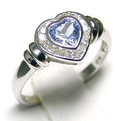 
Elegant Heart Shaped Tanzanite & Diamond Ring
