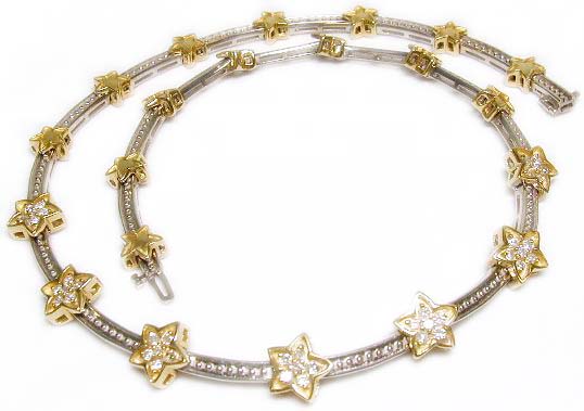 
Stunning Two-tone Diamond Flower Necklace
