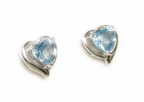 
Petite Heart Blue Topaz Framed Earrings
