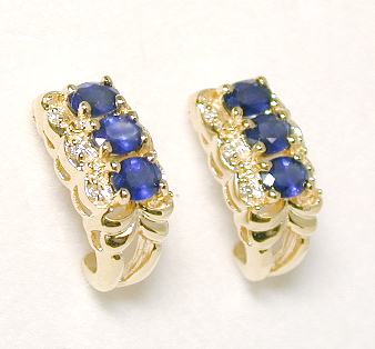 
Oval Sapphire and Diamond Earrings 
