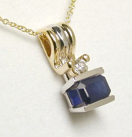 
Two-tone Sapphire & Diamond Pendant
