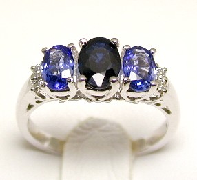 
Ceylon/Australian Sapphire & Diamond Ring

